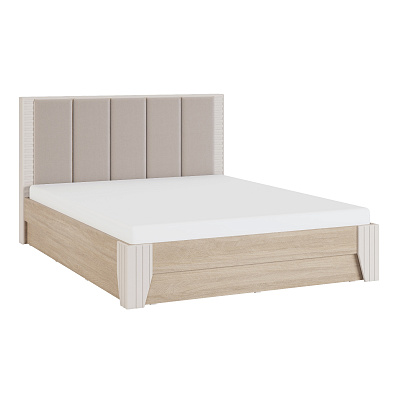 Кровать Беатрис 02.2 с мягкой спинкой и ПМ 1,6 (1600х2000) (Палермо/PRIMA light beige), ALICIA